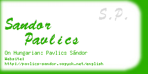 sandor pavlics business card